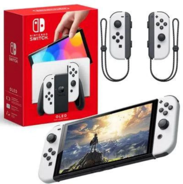 nintendo switch oled 64gb branco e preto / frete grátis