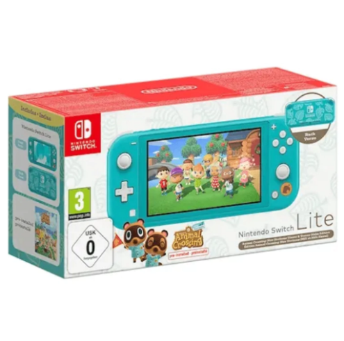 nintendo switch lite animal crossing 5.5” azul turquesa / frete grátis
