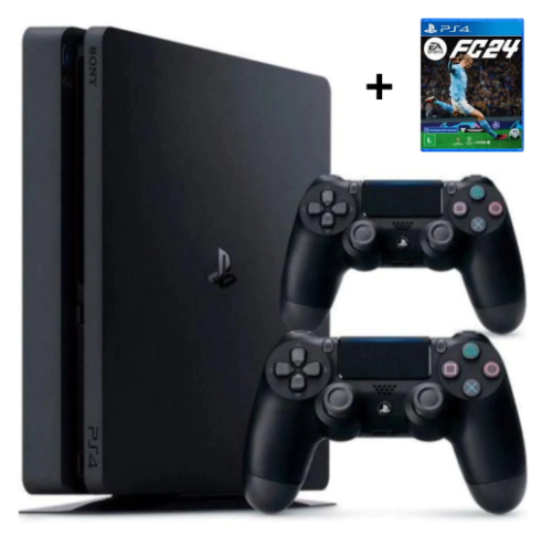ps4 slim 500gb + 2 controles / 1 ano de garantia / frete grÁtis
