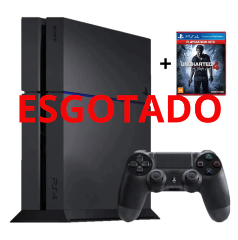 ps4 fat 500gb + jogo ps4 brinde / 1 ano de garantia / frete grátis