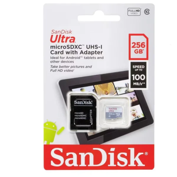 cartão de memória ultra microsdxc 256gb 100mb/s sandisk